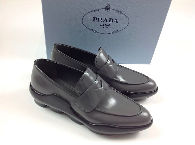 Prada Leather Flats Grey Size 40 - view 5