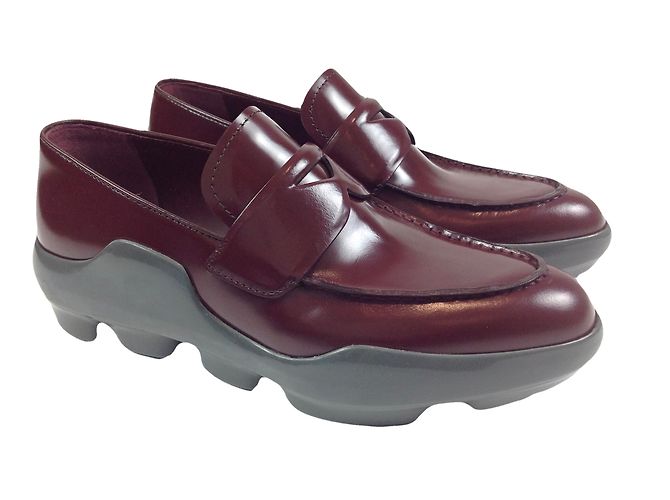 Prada Ballerine in Pelle Rosso Scuro 38 Bordò - vista 2
