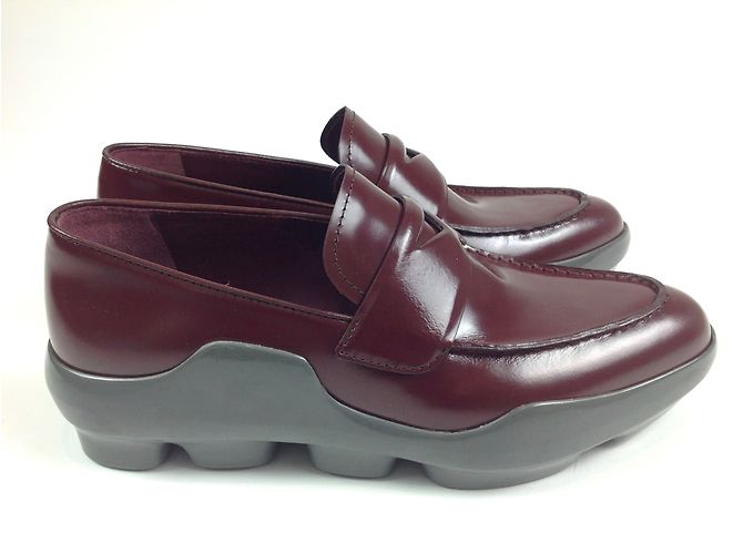 Prada Ballerine in Pelle Rosso Scuro 38 Bordò - vista 3
