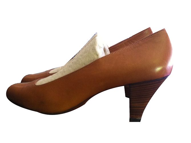 Max Mara Leder Pumps Caramel Größe 39 Karamell - Ansicht 2