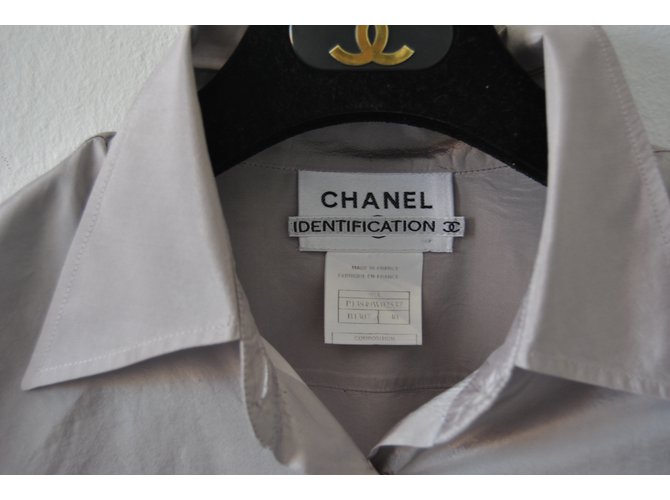 Chanel Camicia in seta con gemelli Porpora - vista 3