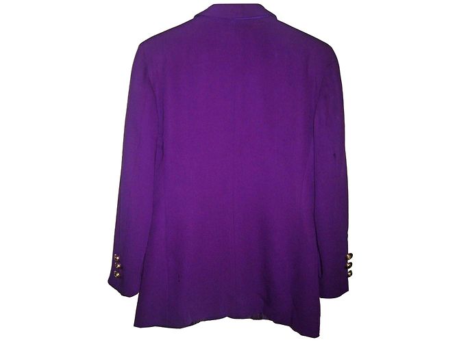 Blazer Moschino Cheap And Chic de lana violeta con botones dorados - vista 2