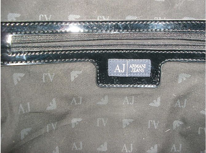 Borsa Armani Jeans Bianca e Blu Navy PVC - vista 5