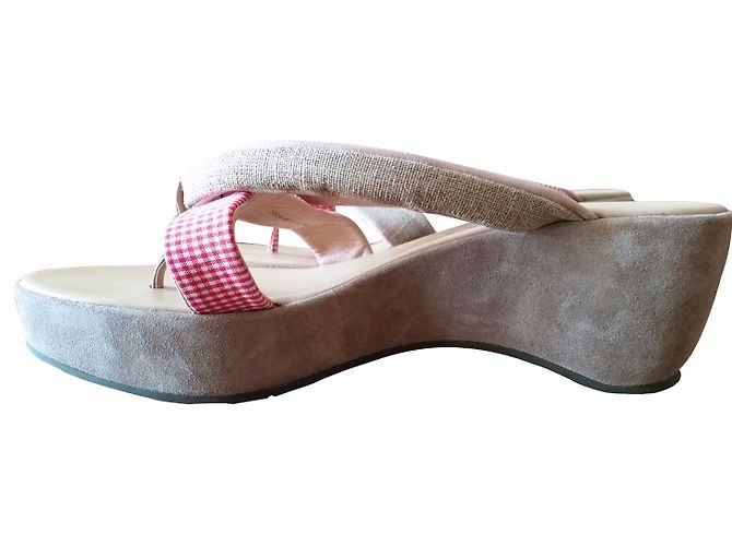 Autre Marque Sandali con zeppa Camper in pelle beige - vista 2