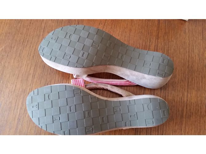 Autre Marque Sandali con zeppa Camper in pelle beige - vista 3