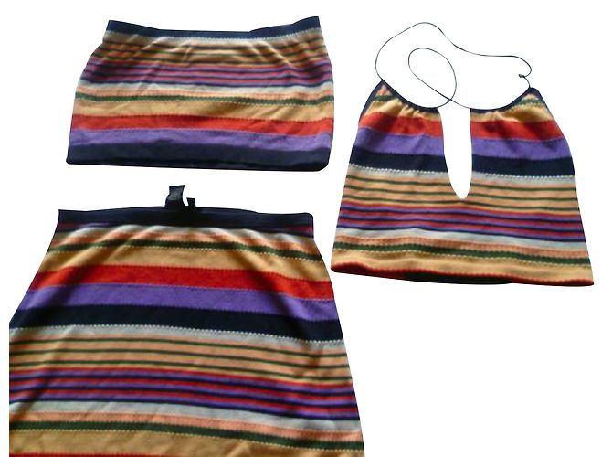 Completo Bcbg Max Azria gonna bustier e top multicolore cotone - vista 2