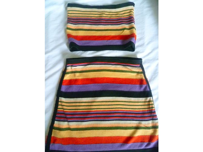 Completo Bcbg Max Azria gonna bustier e top multicolore cotone - vista 6