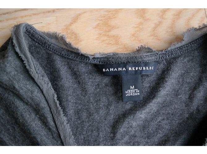 Top Banana Republic de algodón gris oscuro M Gris antracita - vista 3