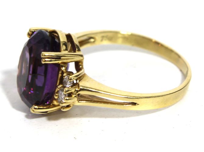 Bucherer oro, diamanti e anello di ametista D'oro - vista 8