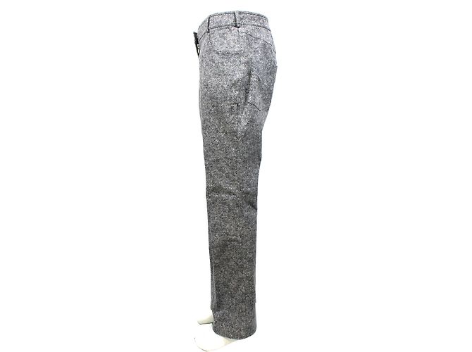 Christian Dior Pantalones Rectos de Algodón Gris - vista 2