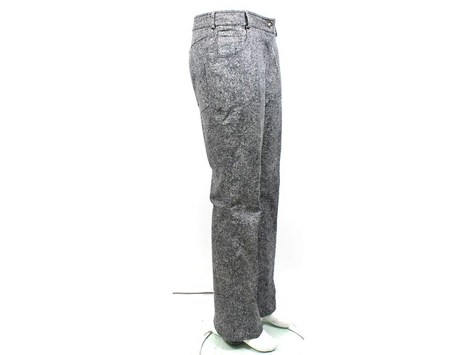 Christian Dior Pantalones Rectos de Algodón Gris - vista 3