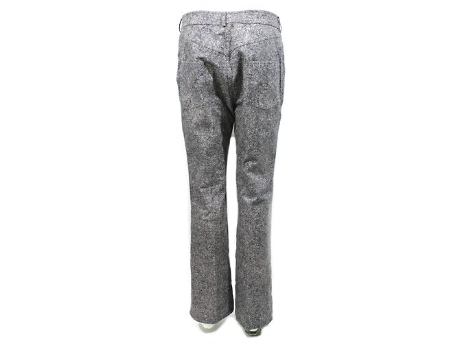 Christian Dior Pantalones Rectos de Algodón Gris - vista 4