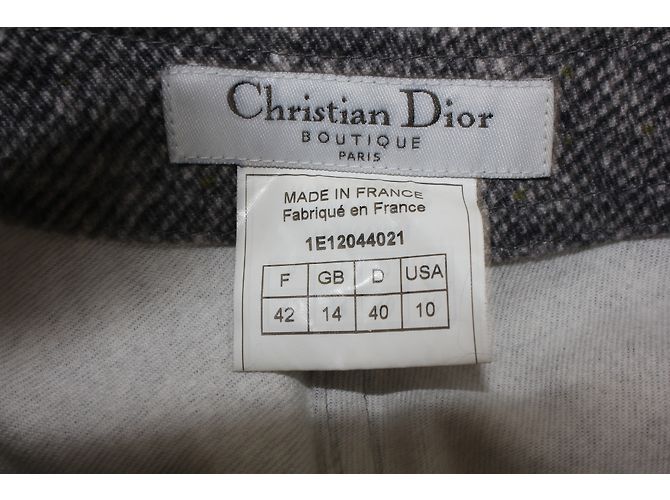 Christian Dior Pantalones Rectos de Algodón Gris - vista 6