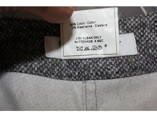 Christian Dior Pantalones Rectos de Algodón Gris - vista 7