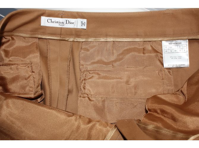 Pantalones de algodón Christian Dior Caramel Caramelo - vista 7
