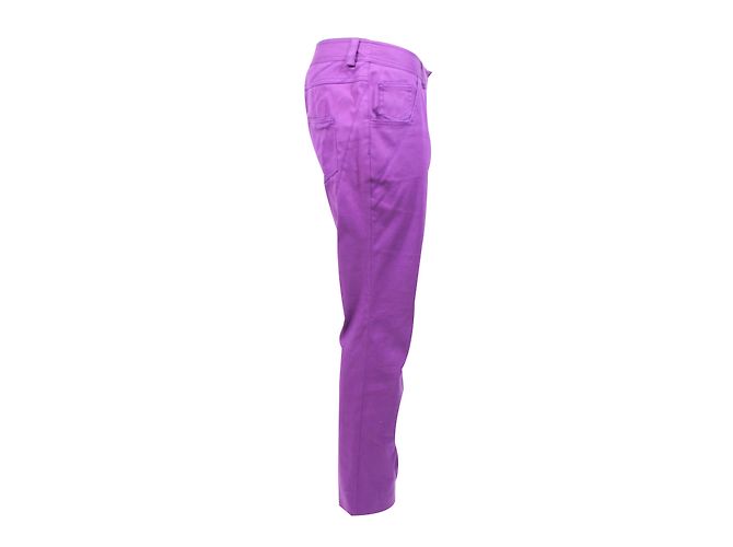 Pantalones rectos de algodón morado Christian Dior Púrpura - vista 3