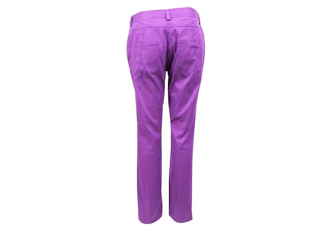Pantalones rectos de algodón morado Christian Dior Púrpura - vista 5