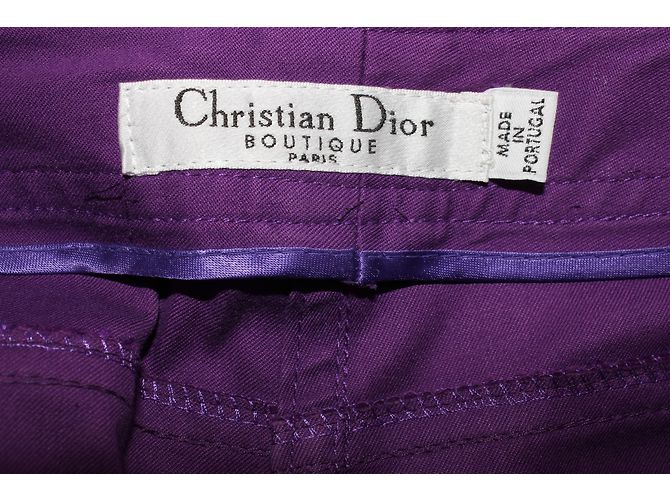 Pantalones rectos de algodón morado Christian Dior Púrpura - vista 6