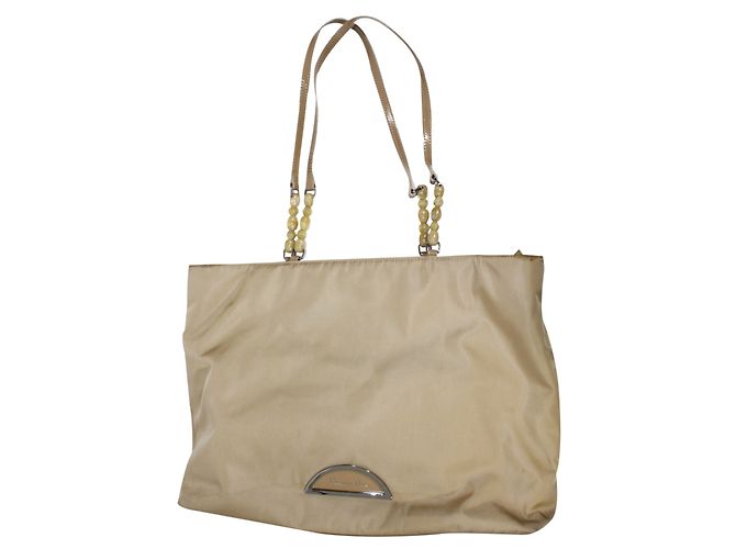 Tote bag Christian Dior in tela beige - vista 4