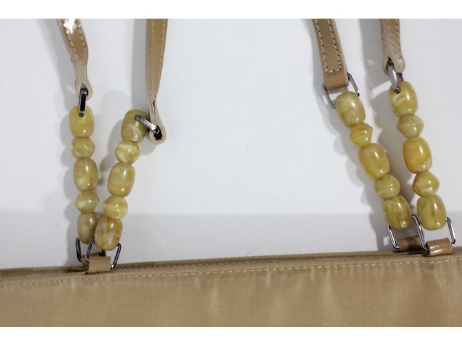 Tote bag Christian Dior in tela beige - vista 5