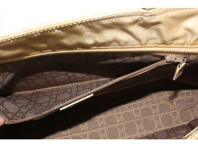 Tote bag Christian Dior in tela beige - vista 7