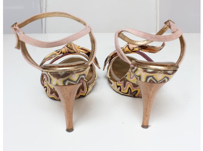 Sandali Missoni in tela e scamosciato rosa e viola Porpora - vista 4