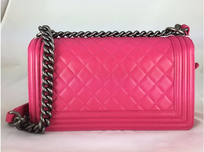 Chanel Boy old medium Rose - vue 12