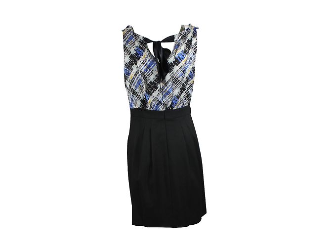 Robe En Soie Noire BCBG Max Azria - Taille 6 (36/38 FR), Longueur 81 Cm, Occasion Excellent état