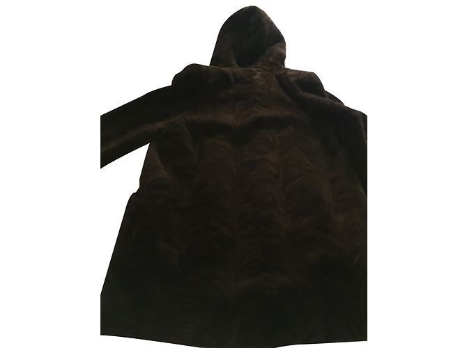 Abrigo de piel de visón marrón Fornarina con capucha Castaño - vista 2