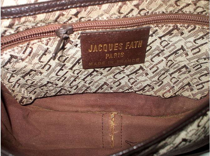 Borsa Jacques Fath in Tweed Marrone - vista 5