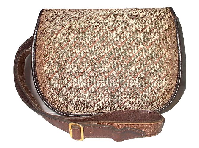 Borsa Jacques Fath in Tweed Marrone - vista 7