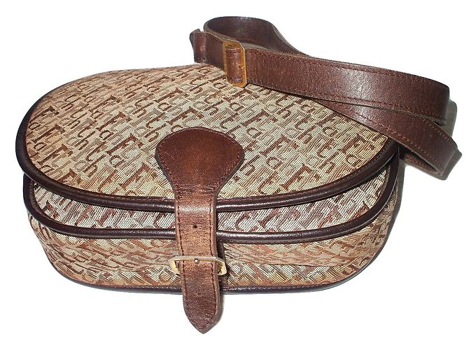 Borsa Jacques Fath in Tweed Marrone - vista 8