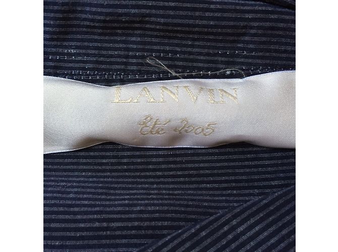 Giacca Lanvin in seta blu a righe - vista 4