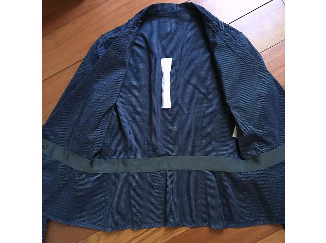 Giacca Lanvin in seta blu a righe - vista 5