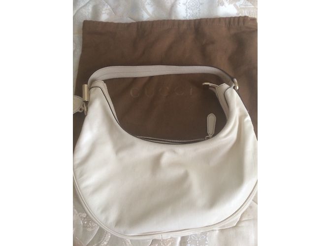 Borsa a mano Gucci in pelle beige - vista 3