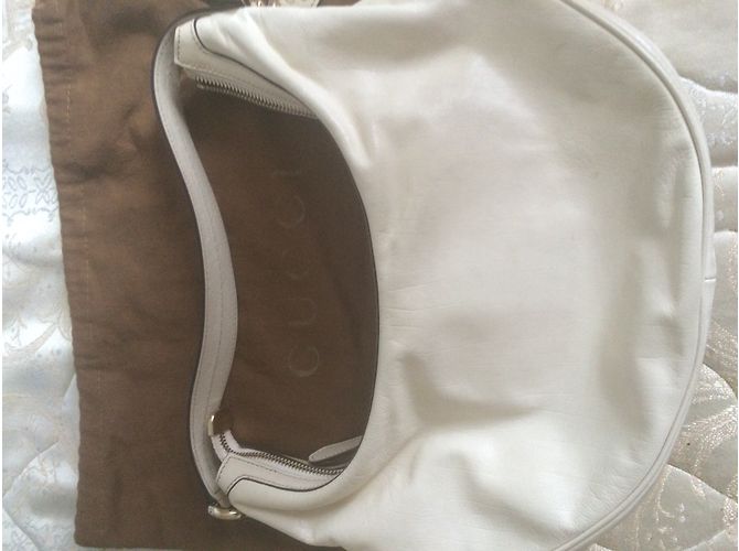 Borsa a mano Gucci in pelle beige - vista 5