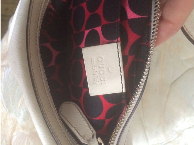 Borsa a mano Gucci in pelle beige - vista 7