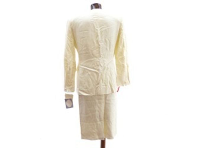 Tailleur Christian Dior Eggshell em Rayon Fora de branco - vista 2