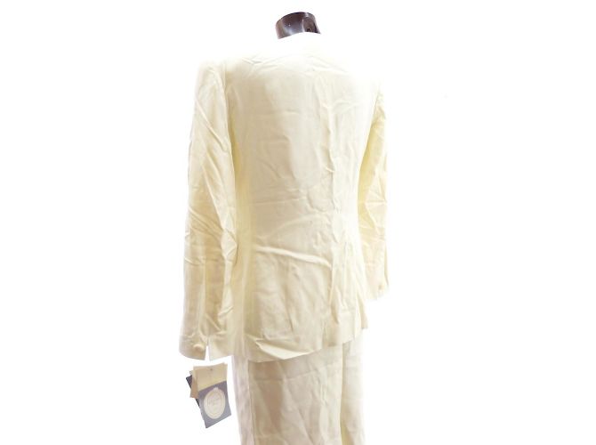 Tailleur Christian Dior Eggshell em Rayon Fora de branco - vista 4