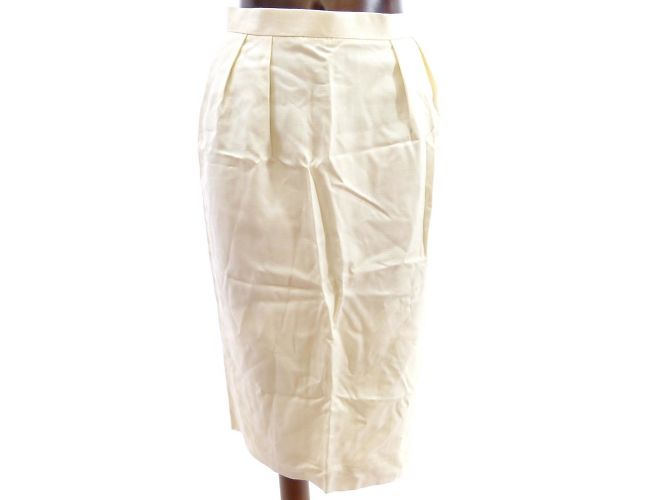 Tailleur Christian Dior Eggshell em Rayon Fora de branco - vista 5