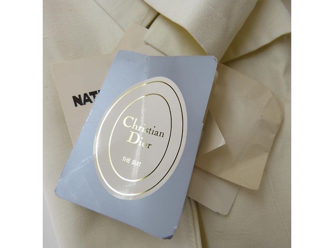 Tailleur Christian Dior Eggshell em Rayon Fora de branco - vista 7