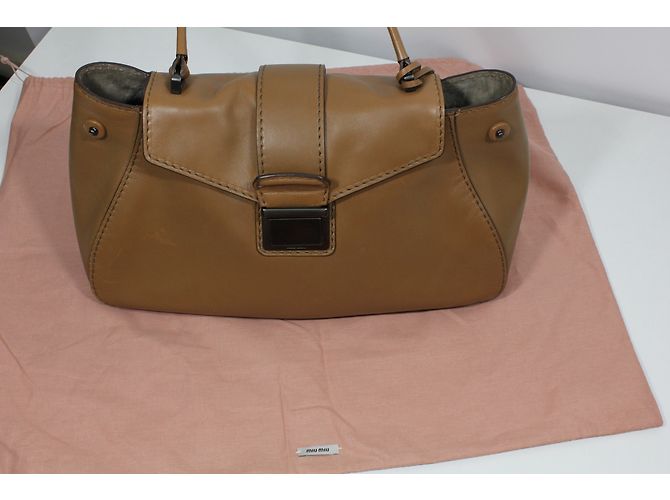 Borsa a mano Miu Miu Pattina Montana in pelle Cognac - vista 24