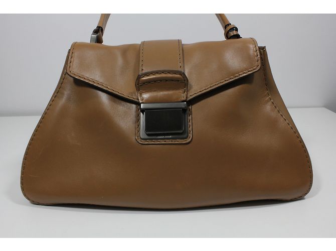 Borsa a mano Miu Miu Pattina Montana in pelle Cognac - vista 4