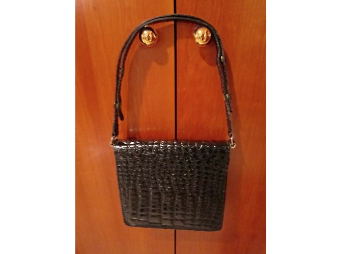 Autre Marque Borsa Vimar in pelle nera effetto coccodrillo Nero - vista 3
