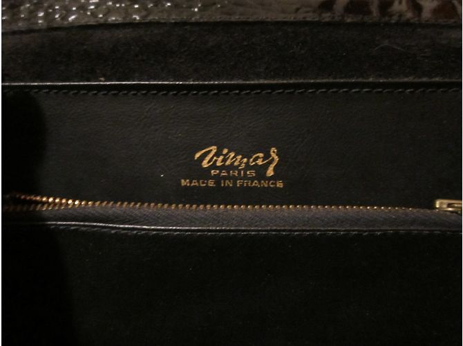Autre Marque Borsa Vimar in pelle nera effetto coccodrillo Nero - vista 4