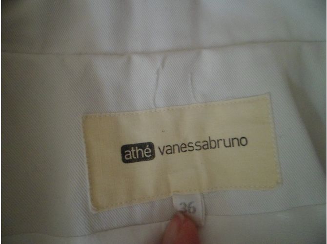 Vanessa Bruno Athe Jacke Weiß Baumwolle Größe 36 - Ansicht 3