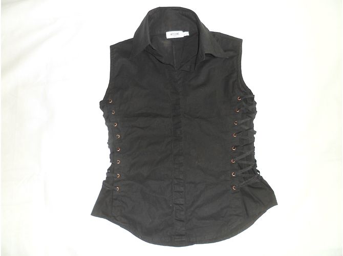 Camisa sin mangas Moschino negra de algodón Negro - vista 2