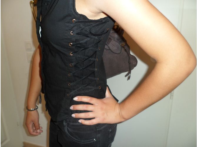 Camisa sin mangas Moschino negra de algodón Negro - vista 4