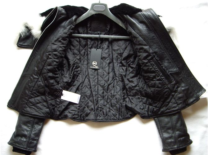 Alexander McQueen McQ Lederjacke mit Kapuze Schwarz - Ansicht 5