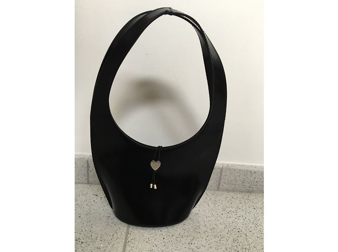 Borsa a mano Moschino in pelle nera Nero - vista 3